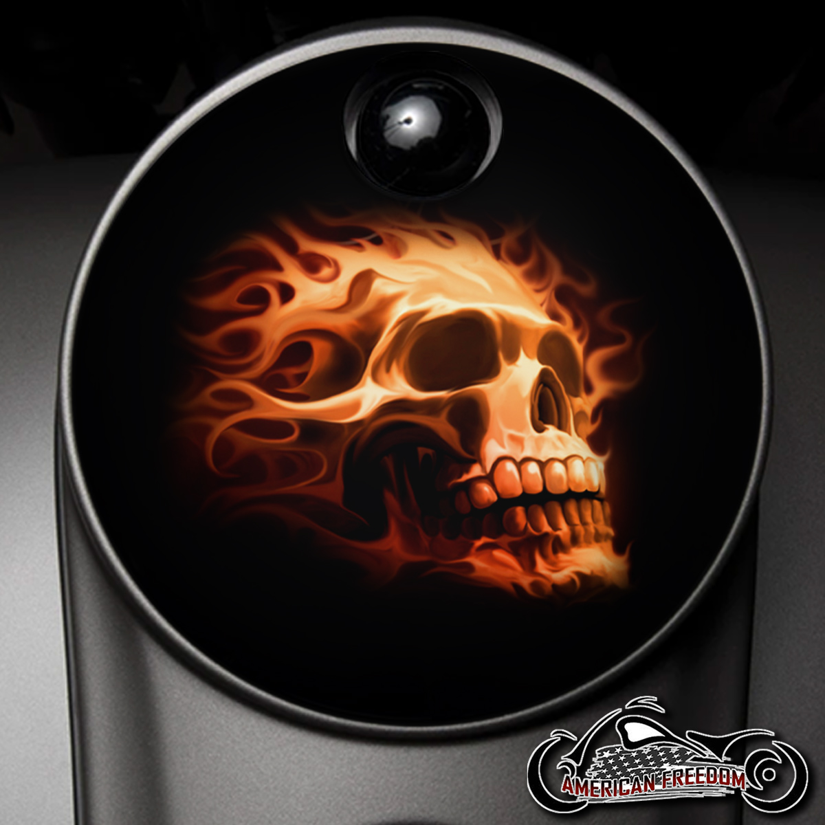 Custom Fuel Door - Fire Skull